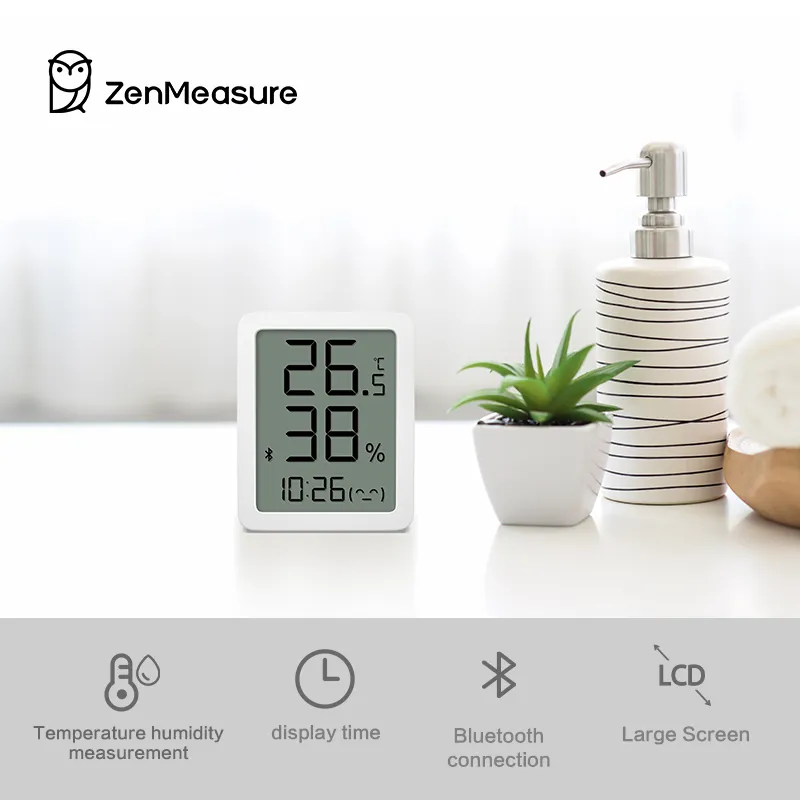 ZenMeasure בלוטות' מד חום-תרמומטר LCD הקלטה של שינויים בטמפרטורה ובלחות פנימית