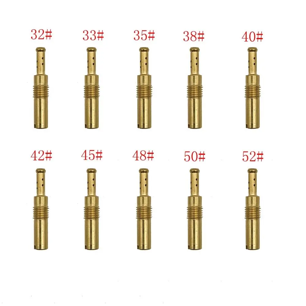 10 pièces Jet Pilote Lent Jet Compatible pour Moto GY6 Carburateur PWK PE CVK FCR PWM PJ CBR CR N424-21 CVK Buse D'injecteur