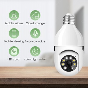 Домашняя умная Беспроводная лампочка Ip Hd 360 градусов наблюдения Ptz безопасности Wifi Cctv сетевая камера 8 - Product Image 4