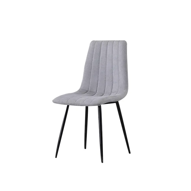 Moderno sillas de comedor gris tela de recubrimiento en polvo de las piernas