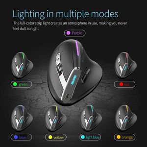 2024 F-36 Led ışık üç mod 2 BT ve 2.4G kablosuz fareler 5 ayarlanabilir DPI 8 düğme programlanabilir şarj edilebilir dikey fare - Product Image 3
