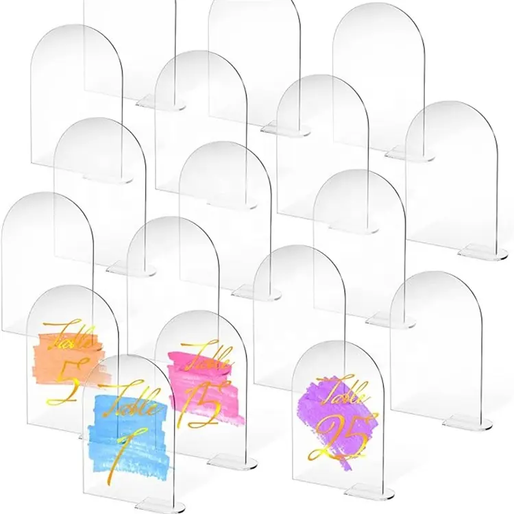 25 ensembles d'arche acrylique numéro de table avec support support de mariage arche logo carte pour décoration de fête de mariage