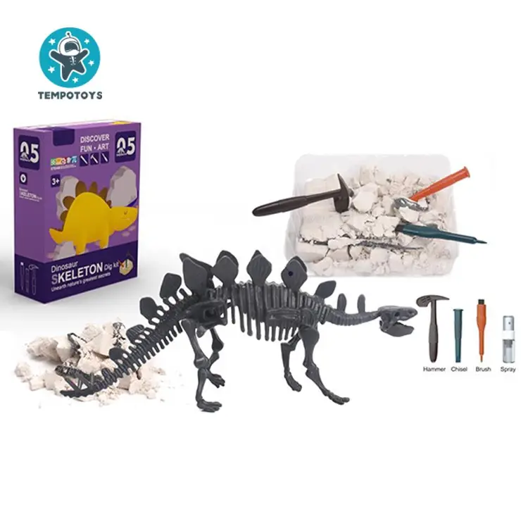 Tempo Toys Dino Escavação Kit Dinossauro Fóssil Escavação Educacional Realista Dig Kit Brinquedos Para Crianças