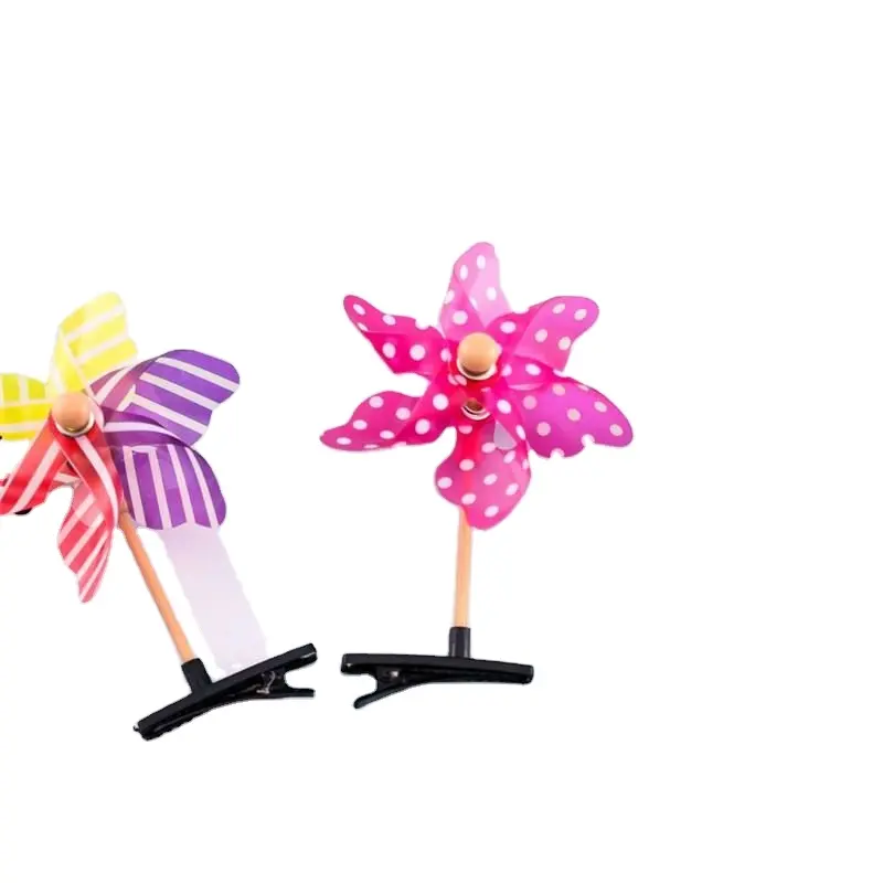Kostenloser Versand 1 Paar zufallsgenerator schöne Windmühlen Sprossen Kinder-Haarclip-Zubehör Kopfbedeckung Haarschnalle Kinder Baby Weihnachten