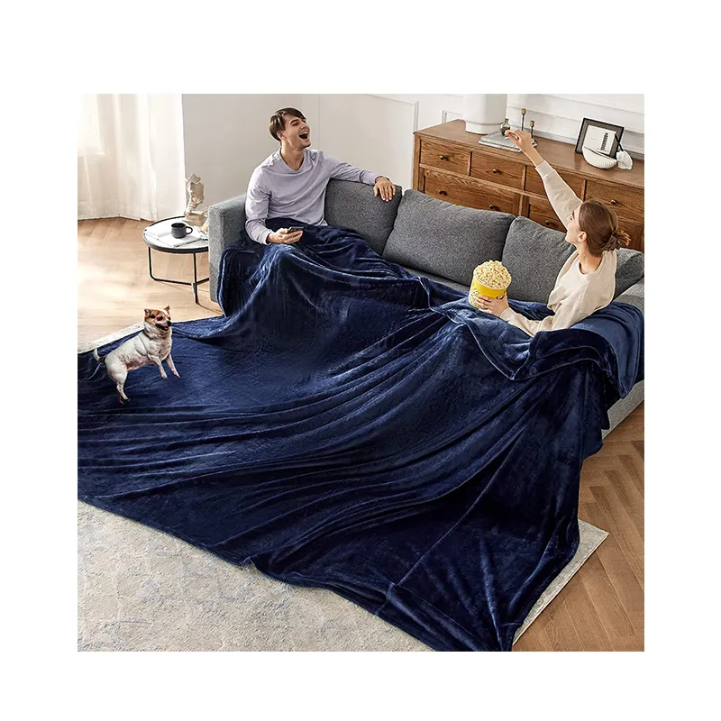 305x305cm Super King Size Extra Large Weight Bed Blanket Warm Soft Cozy Plush Fleece 10'x10' Big Blankets for Family