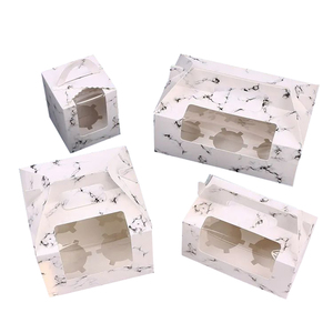 Custom Printed Greaseproof Food Grade White Cardboard Egg Tart Boxes with Window - 1, <strong>2</strong>, 4, 6, 8 Piece Options - Product Image 5