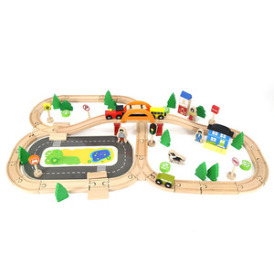 COMMIKIブナウッドスプライス78クリエイティブピースオブトラックシティシーンコンビネーションスモールトレインおもちゃセット3歳 - Product Image 2