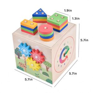New Design 4 Sides Beads Coaster Wooden Activity <strong>Cube</strong> Toys Early Education Toy for Toddler