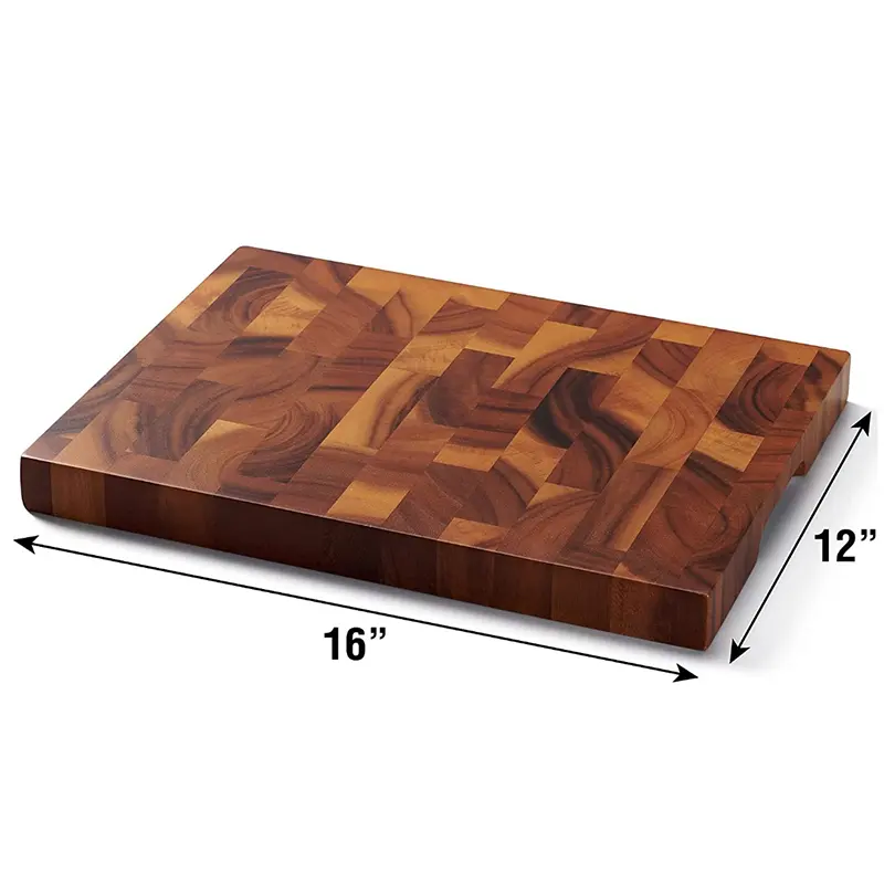 2023 Hot Sell Luxury Custom Wholesale Kitchen Blocks Wooden Chopping Thick large size End Grain Acacia Wood Cutting Board