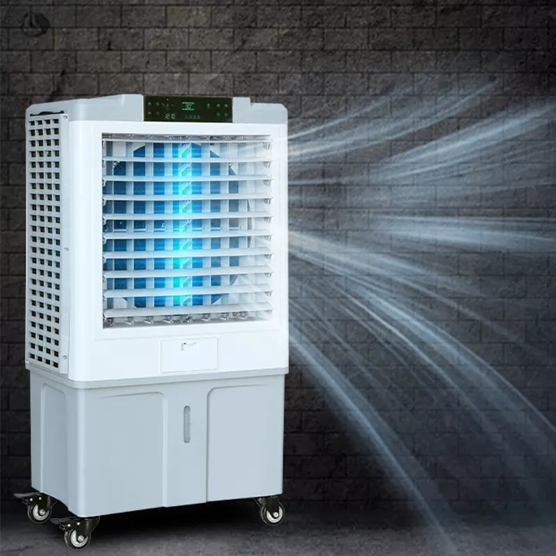 Grand refroidisseur industriel Ventilateur de climatisation Usine Salon commercial Réfrigération du centre commercial Ventilateur mobile refroidi à l'eau