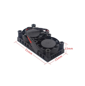 Raspberry Pi 4 Ventilador dual con disipador de calor Sistema de refrigeración Ventilador de refrigeración doble Radiador para Raspberry Pi 4 Modelo B 3 3B Plus