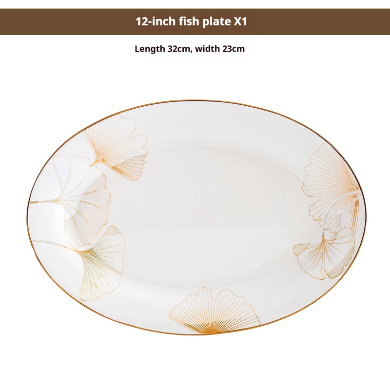 Assiette à poisson blanche de 12 pouces