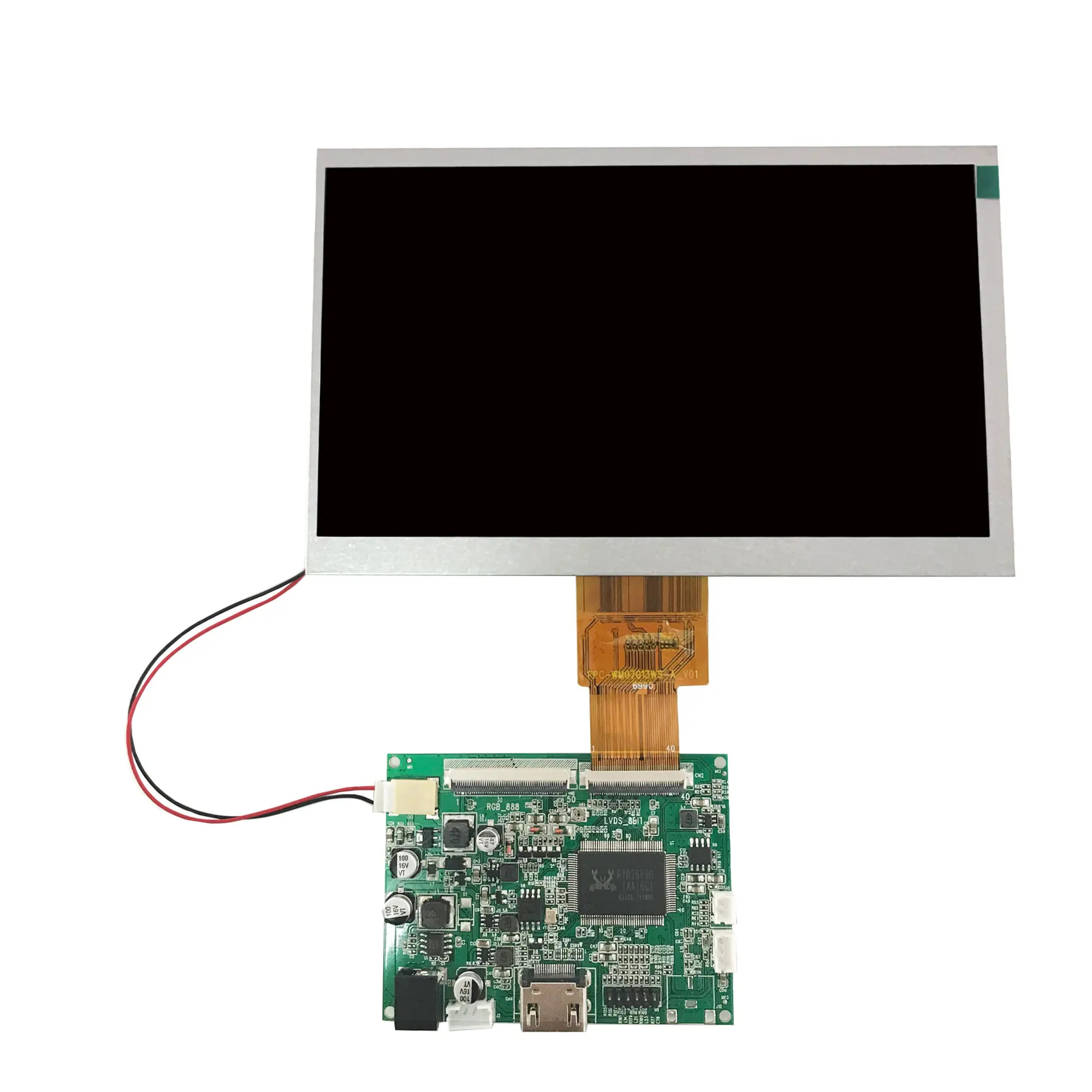 40 PIN 1024x600 tft 7 인치 lvds 인터페이스 1000 nit LCD 패널