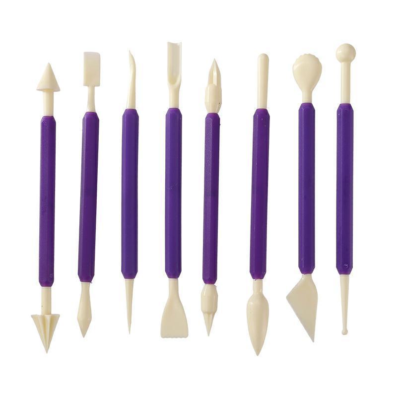 8-piece set of purple fondant carving pens