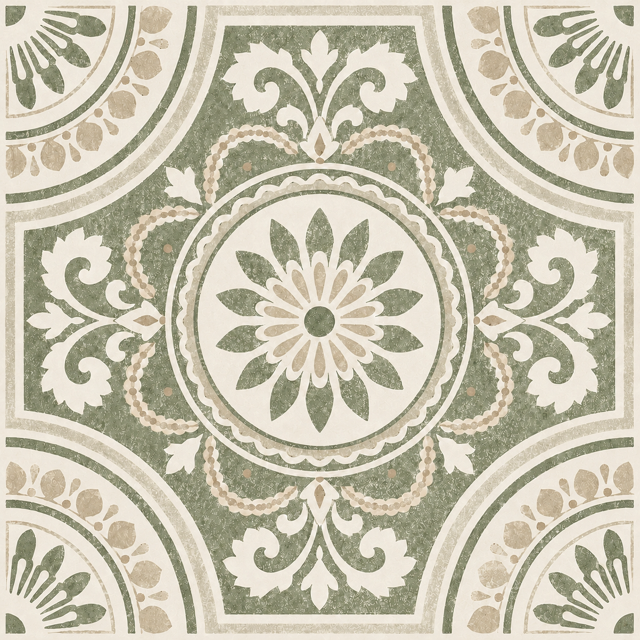 Vintage Olive Medallion Tile