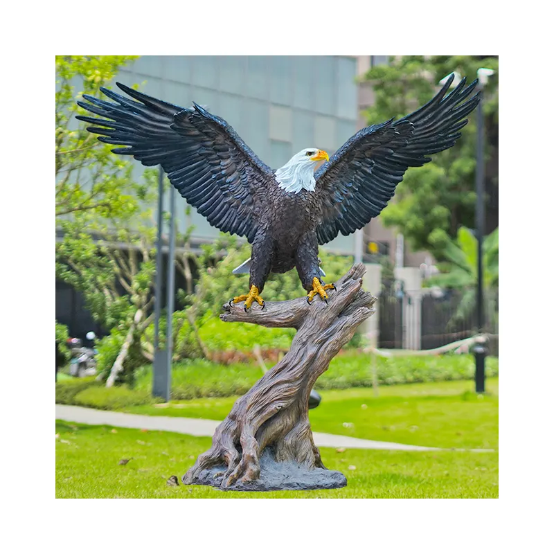 정원 야외 정원 장식을위한 사용자 정의 유리 섬유 동물 새 독수리 조각