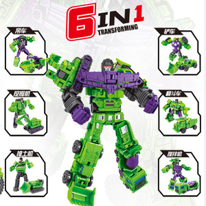 <span class=keywords><strong>6</strong></span> in1ミニサイズエンジニアリングハイブリッドロボットプラスチックコンビネーショントランスフォームロボットセット男の子ギフト用 - Product Image 4