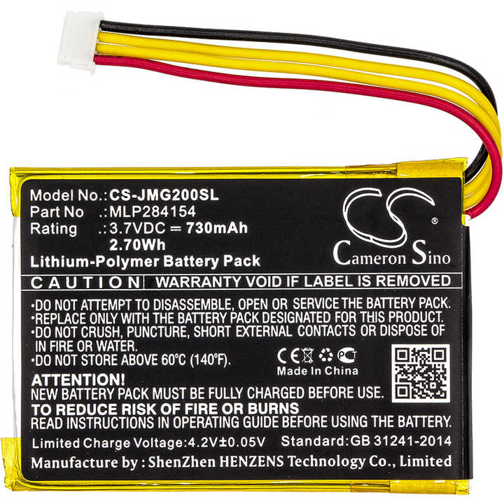 Cameron Sino GO2/MLP284154,MLP284154 730mA Replacement Battery for Go 2,Go 2H Rechargeable Batteries