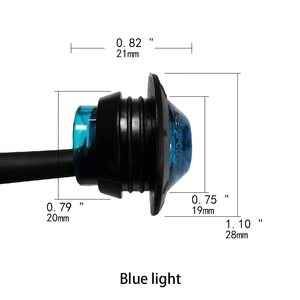 Stokta su geçirmez 12V 3LED 3/4 "yuvarlak kırmızı Amber kamyon römork için LED yan işaretleyici ışık, 3 teller ile kurulum, yüksek düşük fonksiyonu - Product Image 3