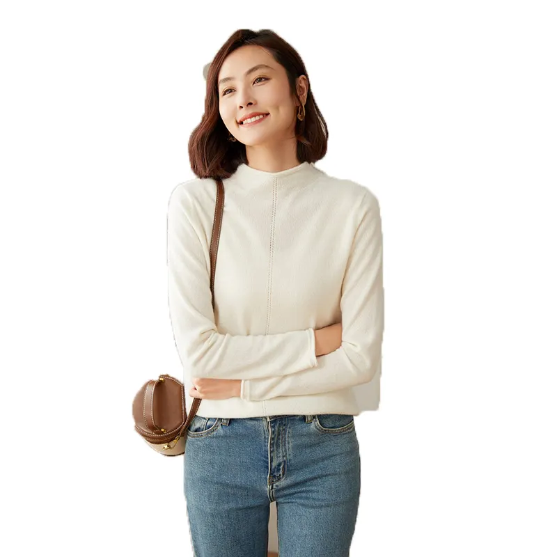 2022 New Arrival Cashmere Irregular Collar 100% Women's Sweaters Plain Cashmere Sweater Cardigan Hoodies Knitting Standard