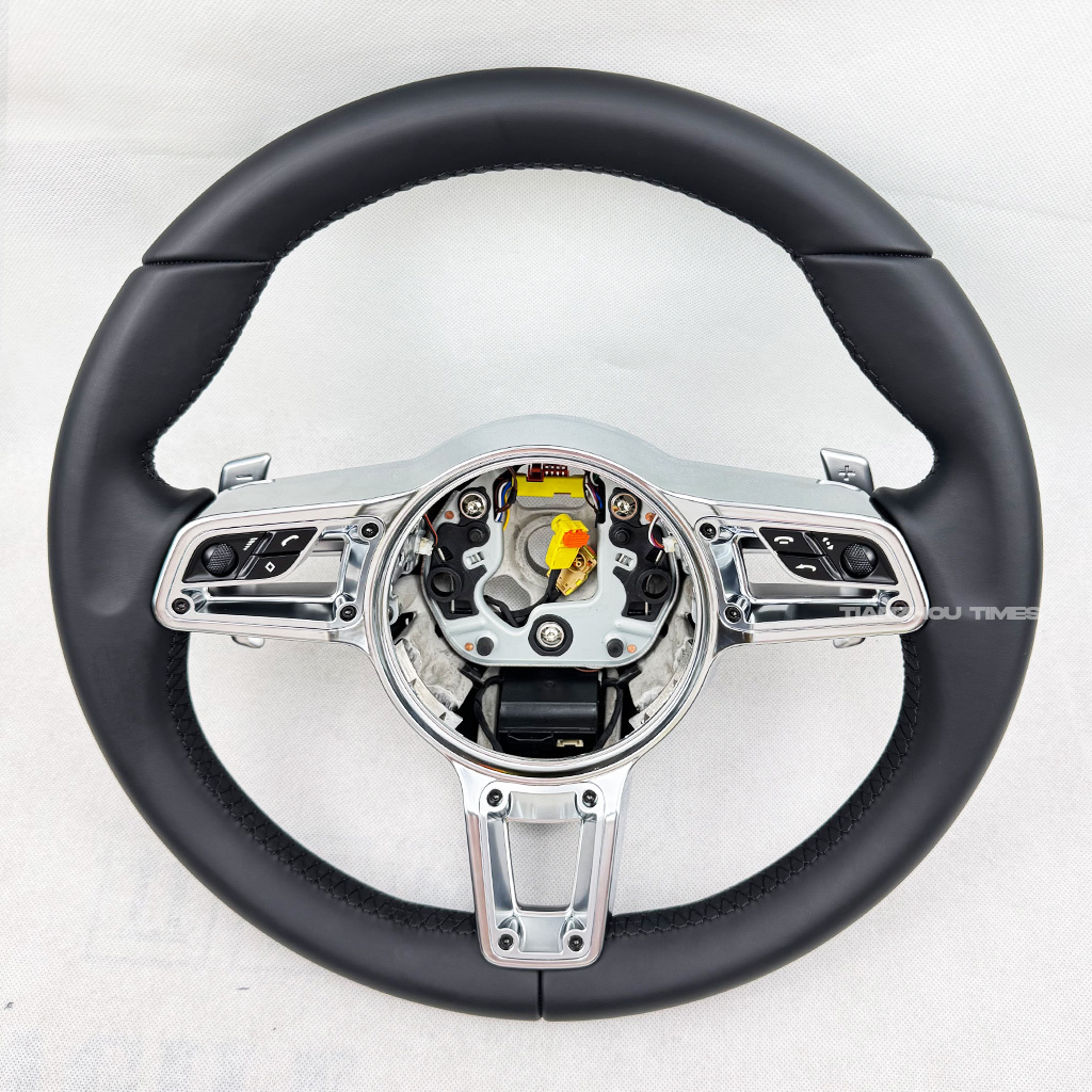 black leather with buttons; rivet 3