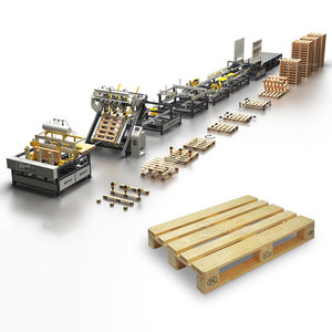 American Pallet Bloque de madera de alta velocidad Paletas Piernas Máquina de ensamblaje de clavado automático con línea completa de fabricación de paletas - Product Image 4