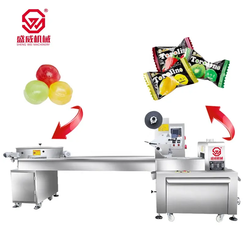 Shengwei 기계 하드 프로세서 자동 수평 포장 사탕 포장 기계