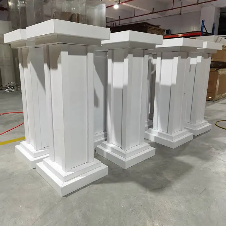 Wholesale Wedding PVC Square European Style Roman Column Plinth Stand Acrylic Flower Stand for Wedding Party Event Decorations