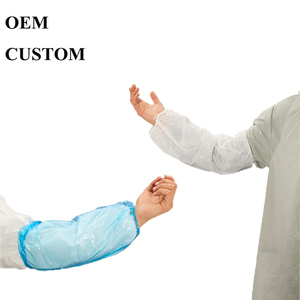 Factory OEM Custom Polyethylene Pe Disposable Plastic PE Arm Sleeve Cover With Elastic Cuff Disposable Microporous <strong>Oversleeve</strong> - Product Image 4
