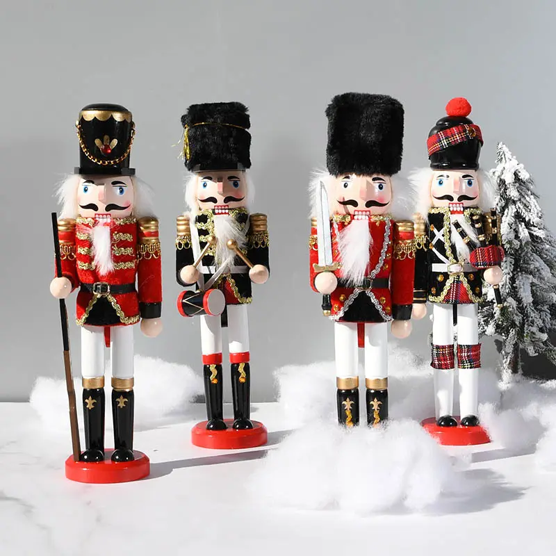 Neujahrs geschenk Britischer Puppen mann Soldat Haupt schrank Kreativer dekorativer Soldat Holz nussknacker Weihnachts schmuck Handwerk