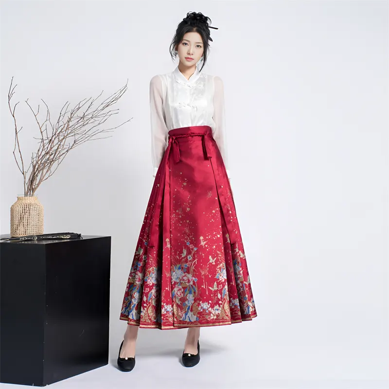 Venta caliente elegante vestido largo mujeres niñas antiguo chino tradicional Hanfu vestido cara de caballo falda para mujeres con estilo