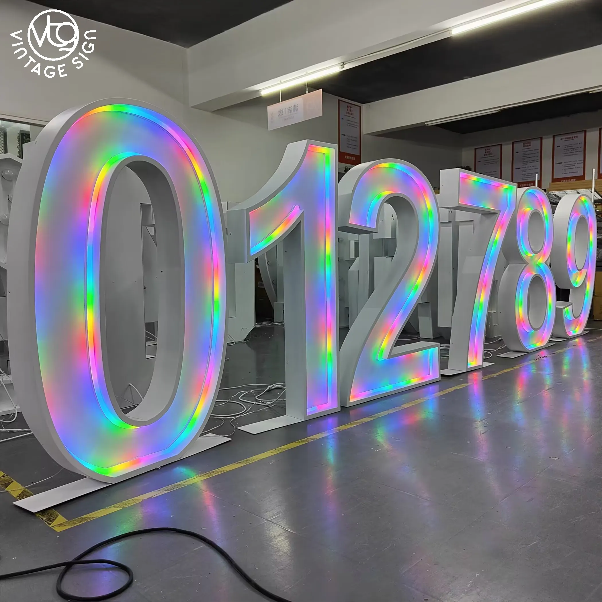 Numero di illuminazione diretta della fabbrica della nave tendone lettere al Neon numeri di metallo impermeabile esterno Led lettere tendone