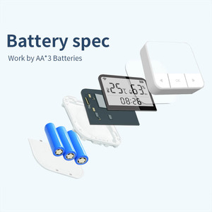תואם עם Alexa גוגל עוזר חכם לחות בית גלאי Tuya <span class=keywords><strong>WiFi</strong></span> טמפרטורה ולחות חיישן