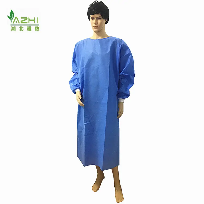 Xiantao leading manufacturer PP/SMS surgical gown hospital scrub suits dentist clothing size L/XL/XXL patient gowns