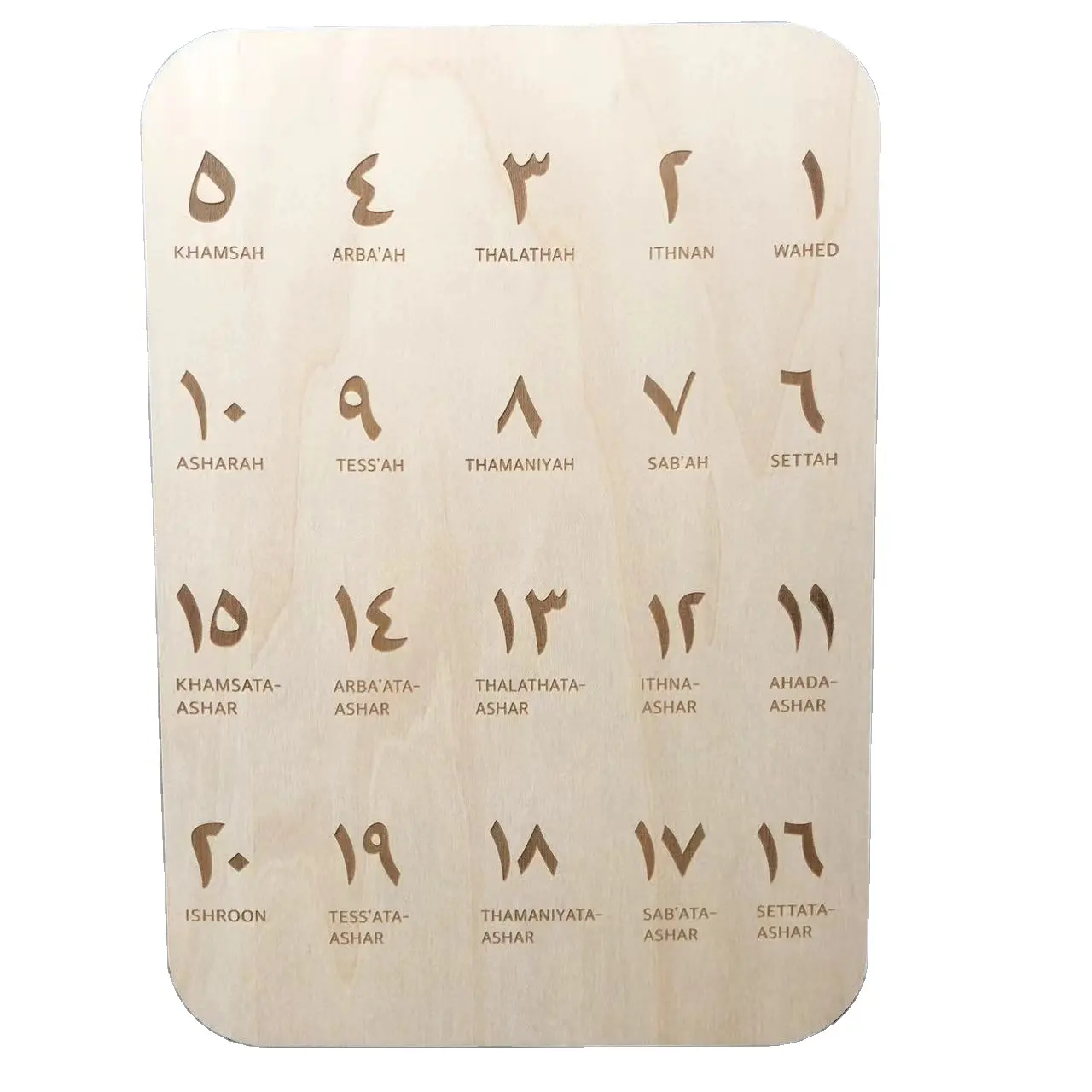 แผ่นไม้สำหรับเด็กของเล่นเพื่อการเรียนรู้เพื่อการศึกษามีตัวอักษรตัวเลขอารบิก