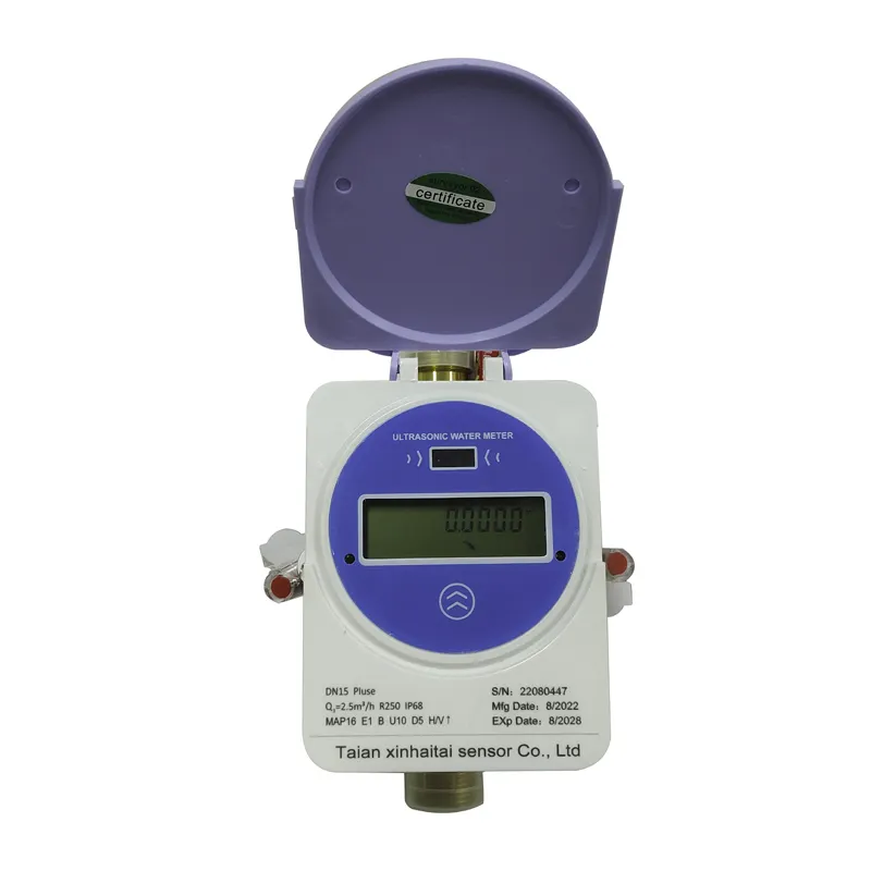 Medidor de agua ultrasónico Tubo de latón de 1/2 pulgadas Comunicación inalámbrica/con cable M-Bus/Modbus/RS485/LoRaWan/Lora way