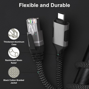 Cavo professionale USB C a Ethernet tipo C a RJ45 direttamente collegato alla rete Gigabit LAN per dispositivo USB C per Smartphone - Product Image 3