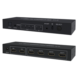 <strong>2</strong>.0 for HDMI <strong>Splitter</strong> <strong>2</strong>-In 4-Out 4K 60Hz Video with Audio Out 2x4 Switch Video <strong>Splitters</strong> &amp; Converters