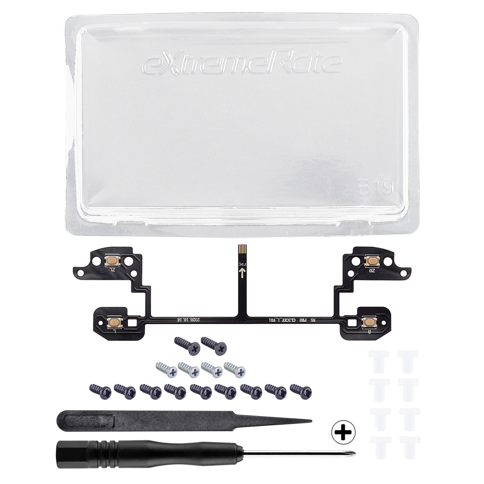 Kit Clicky à gâchette noire pour manette Switch Pro