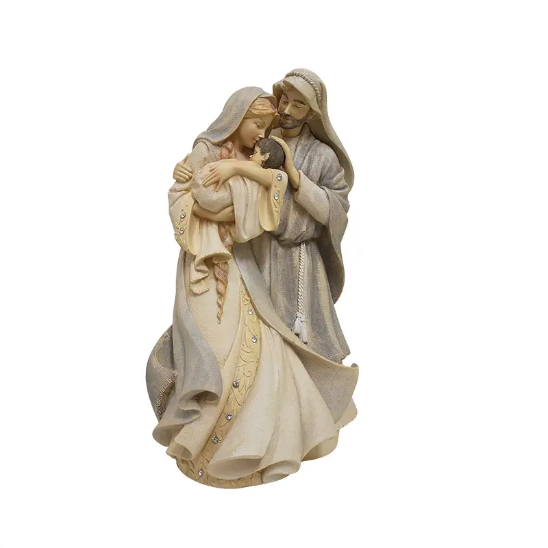 9 polegadas Figurine Do Polyresin Estátua Sagrada Família com pedra