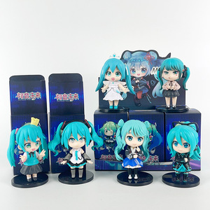 6PCS聚氯乙烯动漫人物套装10CM人物q版Miku Figura模型玩具娃娃3D动漫雕像迷你雕像动漫女孩人物 - Product Image 3