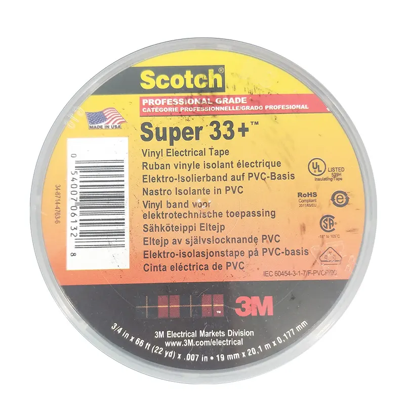 Super 33+ 3/4"x66FT Vinyl PVC electrical insulation tape fire retardant tape