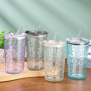 420ML Student Summer <strong>Cup</strong> with Covered Glass Sippy <strong>Cup</strong> Glass <strong>Cup</strong>