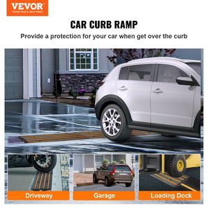 DB VEVOR ağır 15T kablo kapağı curresmi köprü 2 paket 2.6 \ "yükselme yüksekliği kauçuk Driveway frenlemek rampa kaldırım park bordürleri - Product Image 2