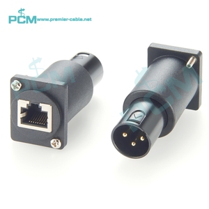 <span class=keywords><strong>DMX</strong></span> Panel Mount RJ45 Female Socket para adaptador <span class=keywords><strong>DMX</strong></span> XLR de 3 pinos macho para conversor Ethernet DMX512 Controlador Stage Lighting Audio - Product Image 1