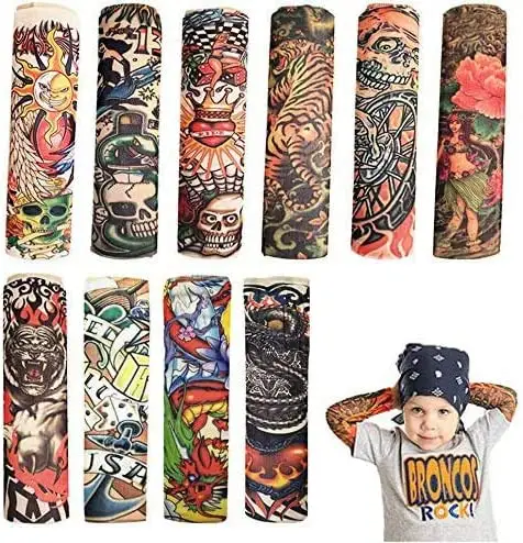 Maniche per tatuaggi per bambini arti finte Slip on Arm maniche per la protezione solare protezione solare UV manicotti di raffreddamento per bambini