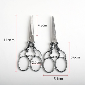 Mini taglio a punto croce Vintage a lama dritta con ricamo fatto a mano, forbici per uso domestico, vera foglia di tè - Product Image 3