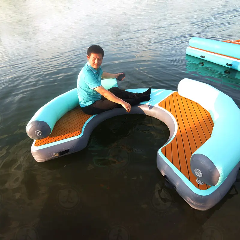 2024 superventas equipo de juego de agua de verano tDock plataforma de natación inflable agua flotante balsa yate