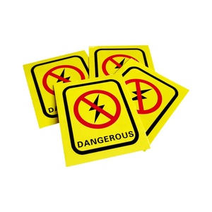 Triángulo amarillo Forma de trueno Cuidado con la caja de distribución Gabinete de control Etiqueta de advertencia de seguridad - Product Image 1