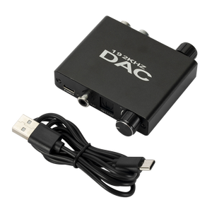 Convertidor de audio Digital a analógico, dispositivo con ajuste de volumen y control de bajos, 192Khz - Product Image 2